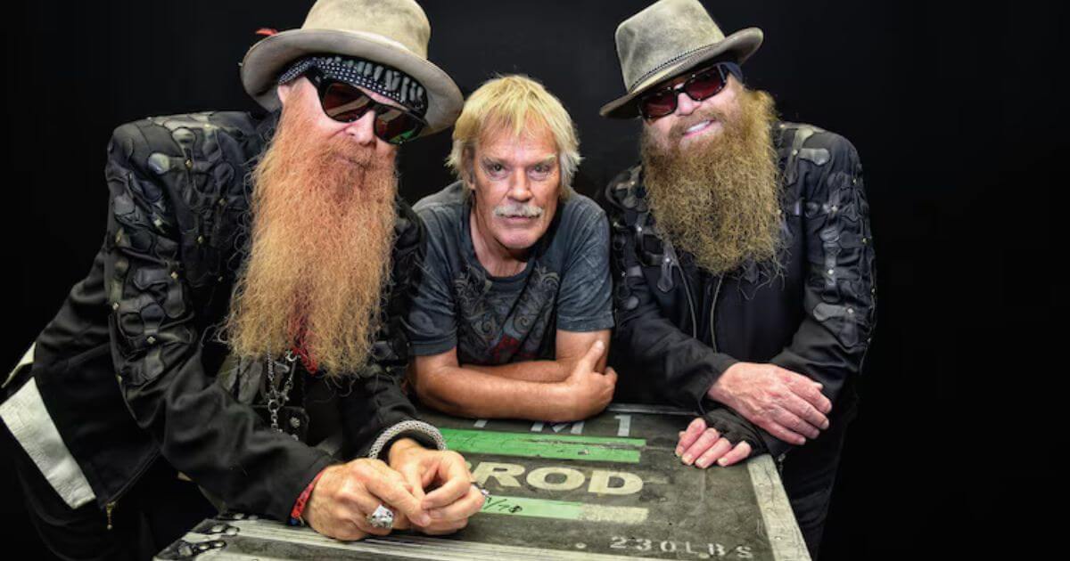 Frank Beard performing live on drums during a ZZ Top concert