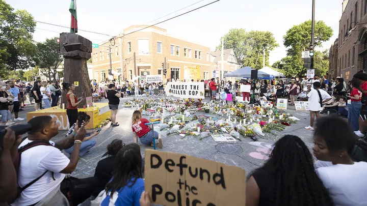 corey-ruiz-protest-encampment-raised-fist-madison-wis