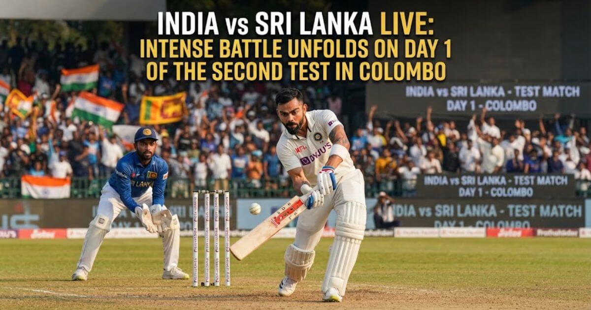 Action from the India vs Sri Lanka Test match at the Sinhalese Sports Club Ground in Colombo.