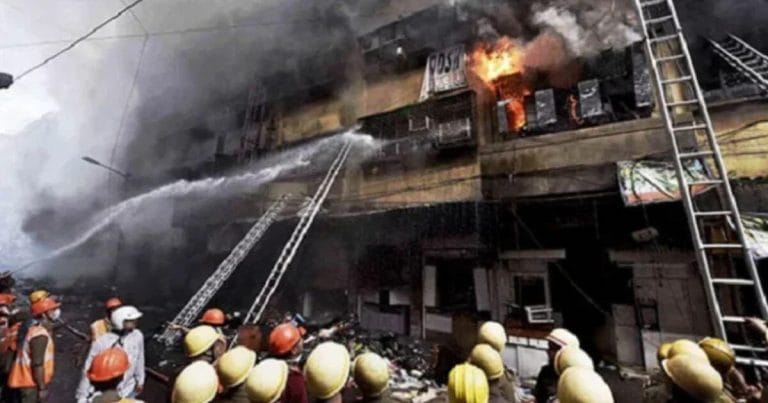 Kolkata hotel fire incident site where Bangladeshi tourists died