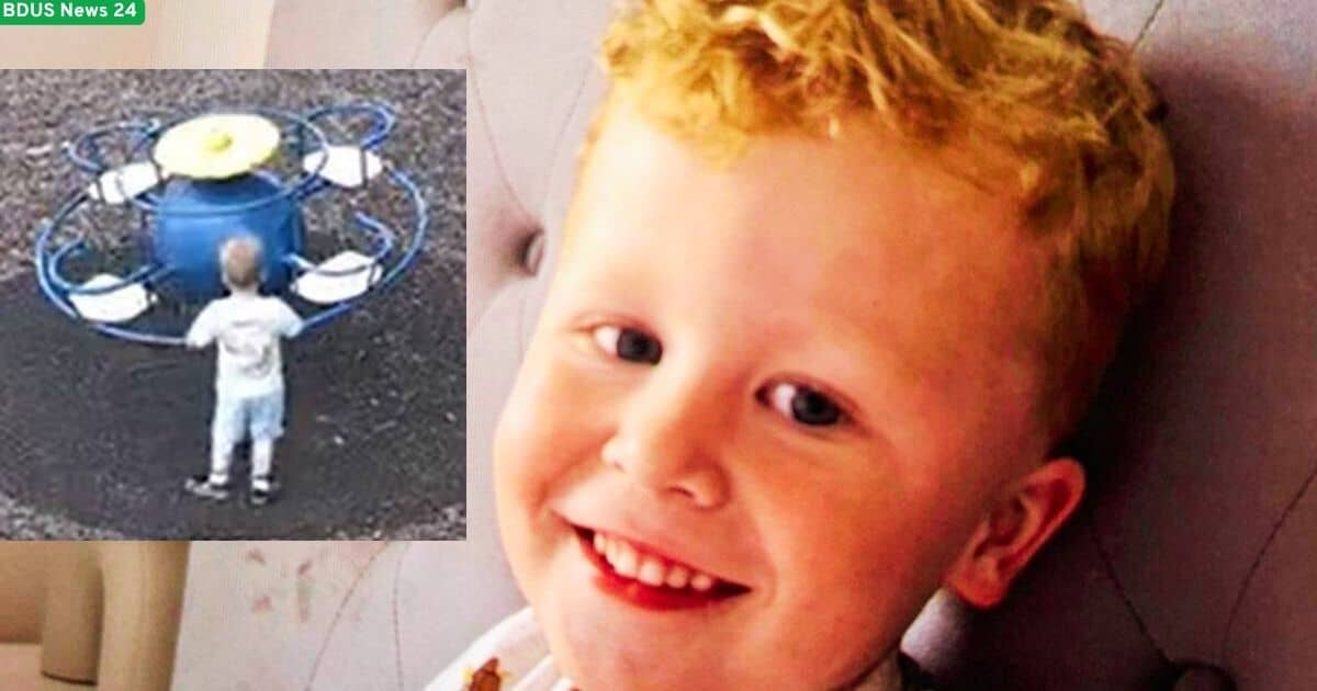 Missing 3-year-old boy Noah Woods seen in CCTV footage at the playground in Brantham, Suffolk, covered by BDUS News 24