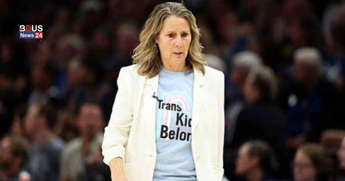 Minnesota Lynx coach Cheryl Reeve wearing a support shirt during the WNBA season