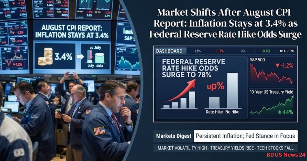 Market Shifts After August CPI Report: Inflation Stays at 3.4% as Federal Reserve Rate Hike Odds Surge