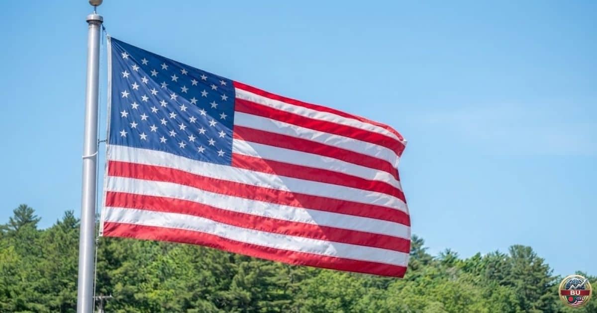 US flag waving on Labor Day