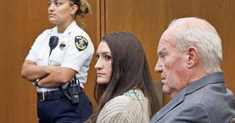 Lindsay Clancy attending a court hearing during her trial, covered by BDUS News 24.