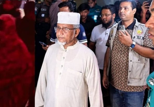 পুলিশের নিরাপত্তায় এমপি গাজী নজরুল ইসলাম ও তার প্রথম স্ত্রী মাকসুদা বেগম