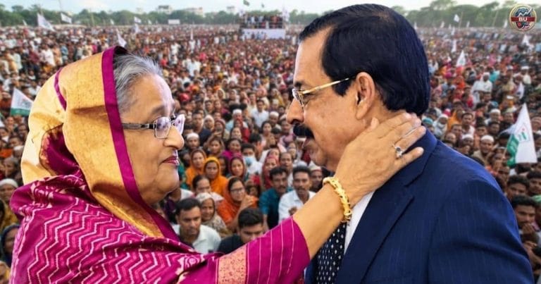 শেখ হাসিনা ও শেখ সেলিমের রাজনৈতিক সমাবেশের ছবি