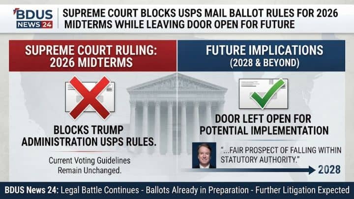 supreme court blocks mail ballot rules infographic